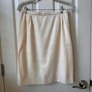 Vintage Valentino Boutique pencil Skirt cream Flawed size 10